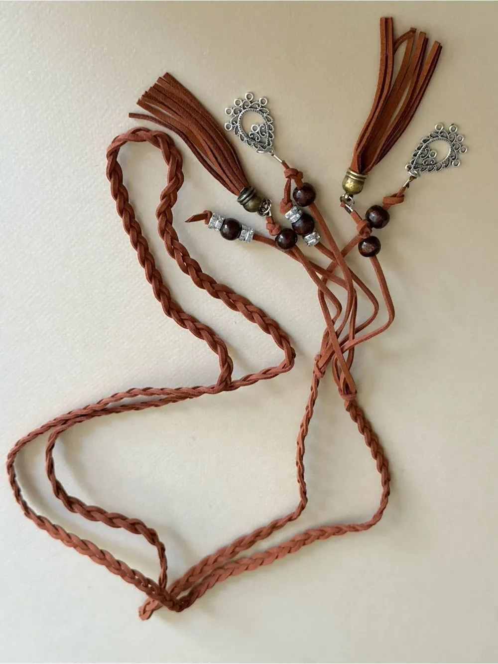 Braided Suede Tassel Belt S1421